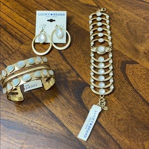 LUCKY BRAND TWO BRACELETS AND EARRING SET